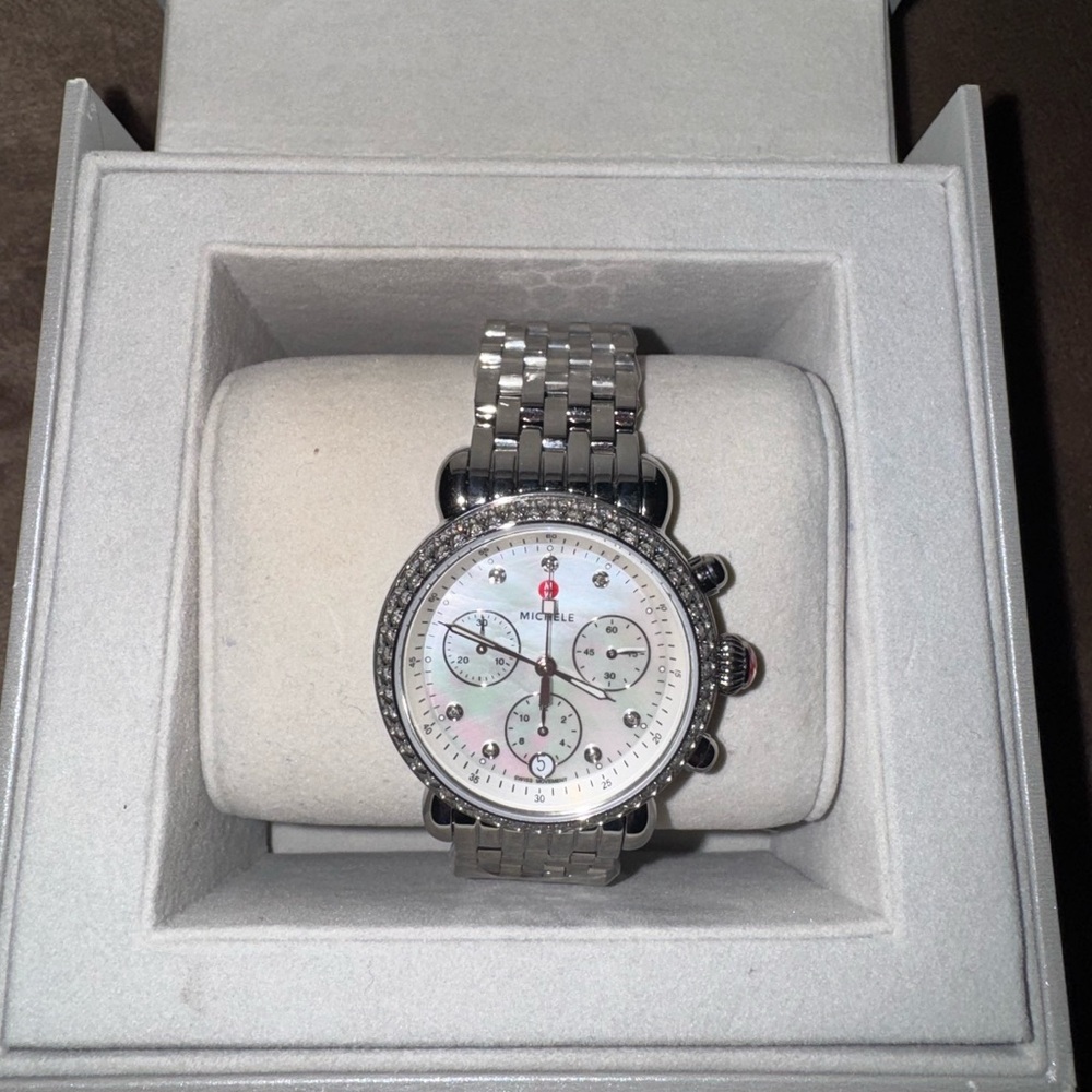 Michele Silver Chronograph Watch